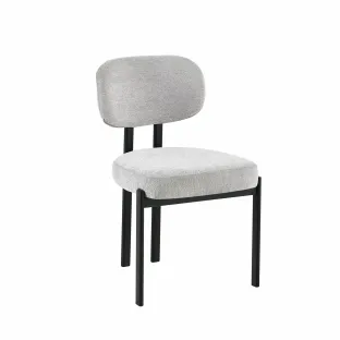Scaun Living Ivoire C, 56.5x55.5x84.5 h cm,  Picior Metalic Negru, Stofa Gri