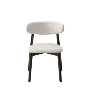 Scaun Living Zola, 57.5x53x80 h cm, Lemn Cauciu/Stofa Boucle, Wenge/Crem