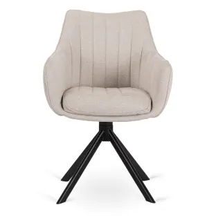 Scaun Makati, 62x52x89 cm, Functie Rotire, Structura Metalica, Stofa, Crem