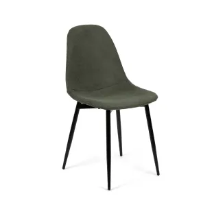 Scaun Marie, 45x52x85 cm, Metal/Stofa Raiata, Negru/Verde