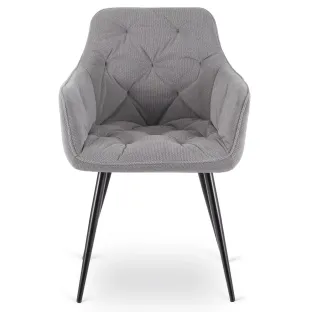 Scaun Maritimo, 57x57x84 cm, Structura Metalica, Stofa Gri