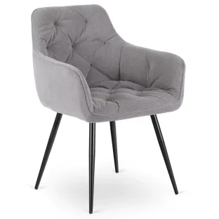 Scaun Maritimo, 57x57x84 cm, Structura Metalica, Stofa Gri