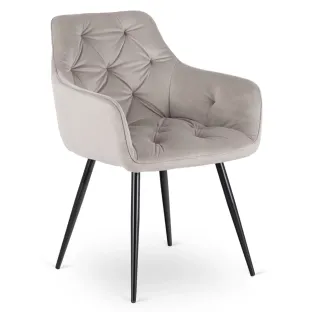Scaun Maritimo, 57x57x84 cm, Structura Metalica, Catifea Gri
