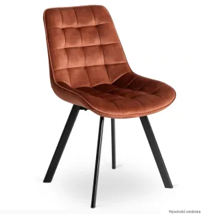 Scaun Rivulus, 53x59x87 h cm, Catifea, Caramiziu