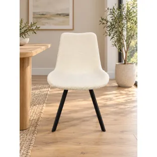 Scaun Rotativ Hollund, 59x43.5x89.5 h cm, Stofa Boucle Crem