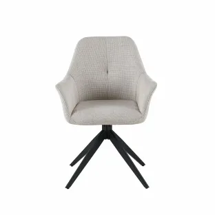 Scaun Rotativ Loom, 60x60x84 h cm, Structura Metalica/Stofa, Crem