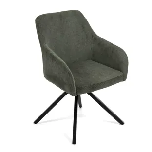 Scaun Rotativ Loren, 54x55x68 h cm, Stofa Raiata, Verde