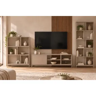 Set Living Lund ABC, Metal/Pal Melaminat, Taupe