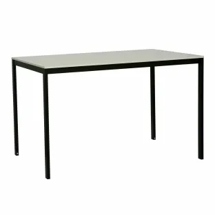 Set Masa Andes 120x75x75 h cm, Metal/Pal Melaminat, Negru/Alb + 4 Scaune Marie Gri