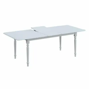 Set Masa Extensibila Clover + 6 Scaune Benoni, 160-200x90x76 h cm, Lemn/MDF, Alb