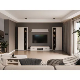 Set Mobilier Rumba XL, 300x40x190 h cm, Pal Melaminat, Beige Nisip