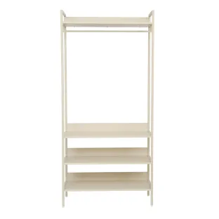 Suport pentru Haine cu umeras si polite Industro Line B, 84x40x180 CM, Metal/Pal Melaminat - Crem