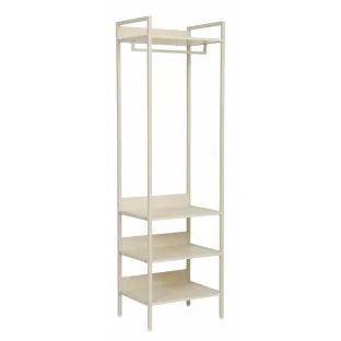 Suport pentru Haine cu umeras si polite Industro Line C, 52x40x180 CM, Metal/Pal Melaminat - Crem