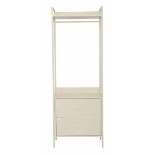 Suport pentru Haine cu umeras si sertare Industro Line A, 64x40x180 CM, Metal/Pal Melaminat - Crem