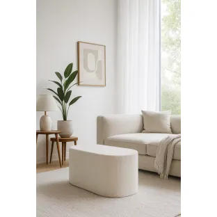 Taburet Adal, 81x45x41 h cm, Stofa, Alb