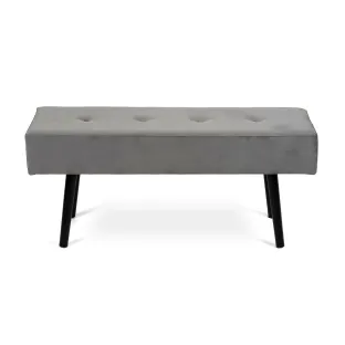 Taburet Moza, 100x34x43 h cm, Stofa, Negru/Gri