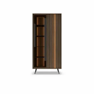 Vitrina Amaro A, Sistem De Iluminat tip Led Inclus, 93.5x40x196.4 h cm, Pal Melaminat/MDF, Stejar Dunin