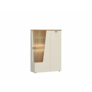 Vitrina Cut Out CTUV02L, 95x40x148 h cm, Pal Melaminat, Stejar Evoke/Casmir