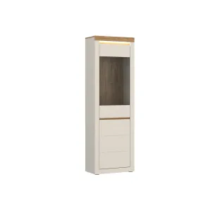 Vitrina Naxxar NAXV01, 64.2x39.6x204.5 h cm, Pal Melaminat/PVC, Stejar Piatra/Casmir