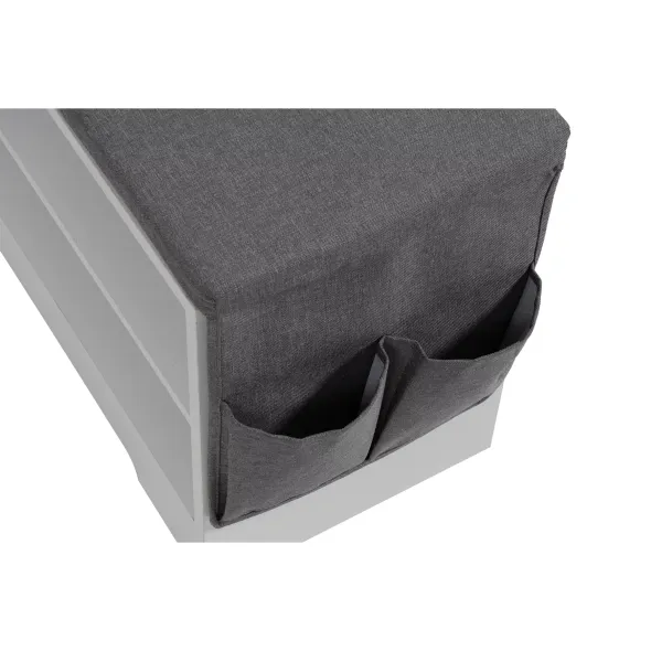 Bancuta pentru Pantofi Sedo, 80x30x43.2 h cm, Pal Melaminat, Alb/Gri picture - 9