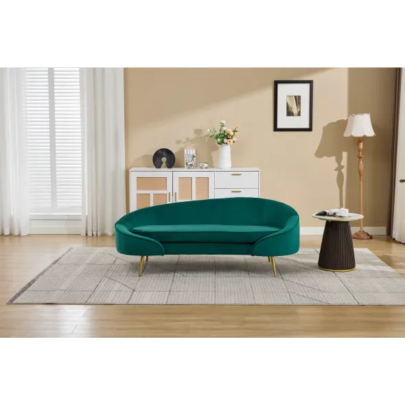 Canapea Estero, 180x81x67 h cm, Catifea Verde picture - 1