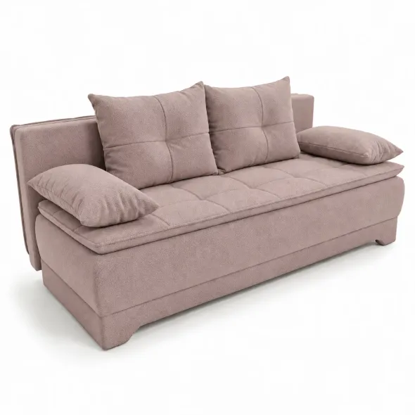 Canapea Extensibila Aurora,  202x94x84 h cm, Stofa, Roz picture - 2