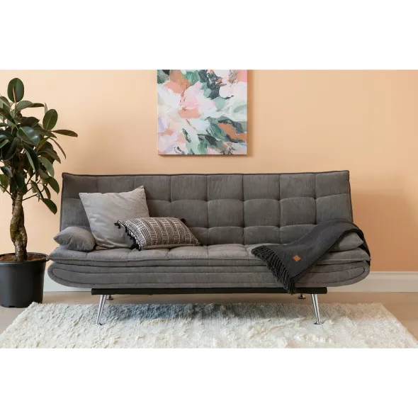 Canapea Extensibila Cambridge, 196x92x85 cm, Stofa Gri picture - 1