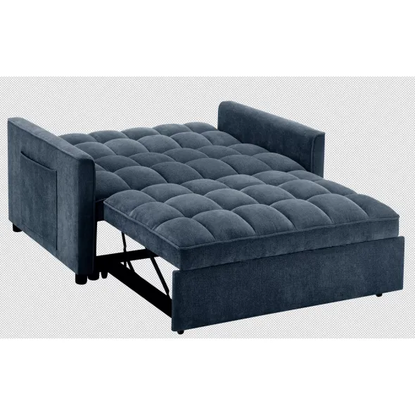 Canapea Extensibila Fabillo, 2 Locuri, 137x94x85 h cm, Stofa Albastra picture - 2