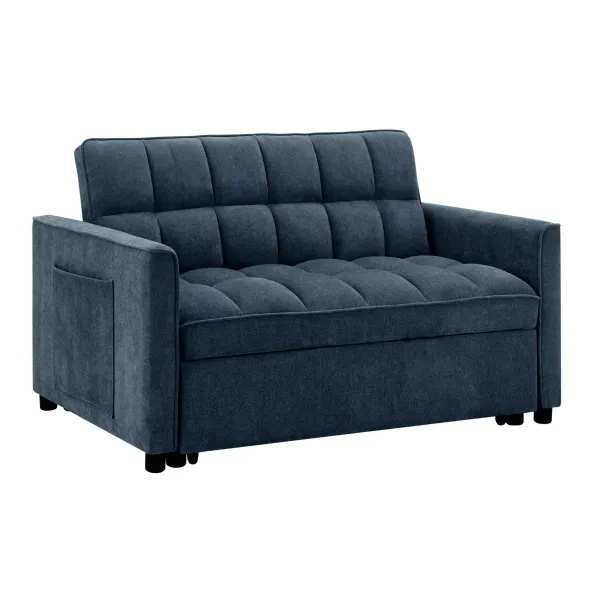 Canapea Extensibila Fabillo, 2 Locuri, 137x94x85 h cm, Stofa Albastra picture - 3