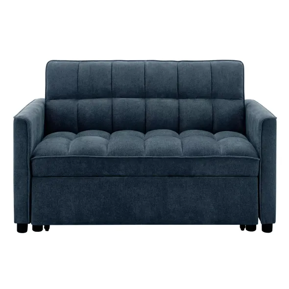 Canapea Extensibila Fabillo, 2 Locuri, 137x94x85 h cm, Stofa Albastra picture - 4