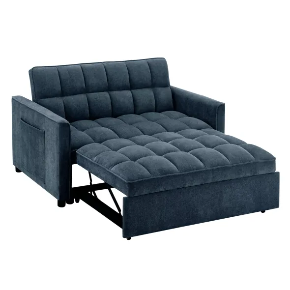 Canapea Extensibila Fabillo, 2 Locuri, 137x94x85 h cm, Stofa Albastra picture - 5