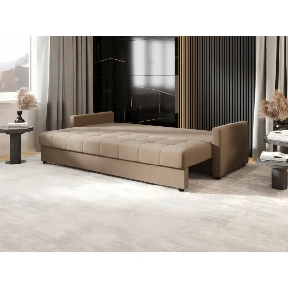 Canapea Extensibila Mostar, 220x84x72 h cm, Stofa, Beige picture - 2