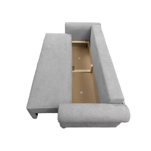 Canapea Extensibila Sara,235x90x75 h cm, Stofa Abriamo 07 Gri Deschis picture - 5