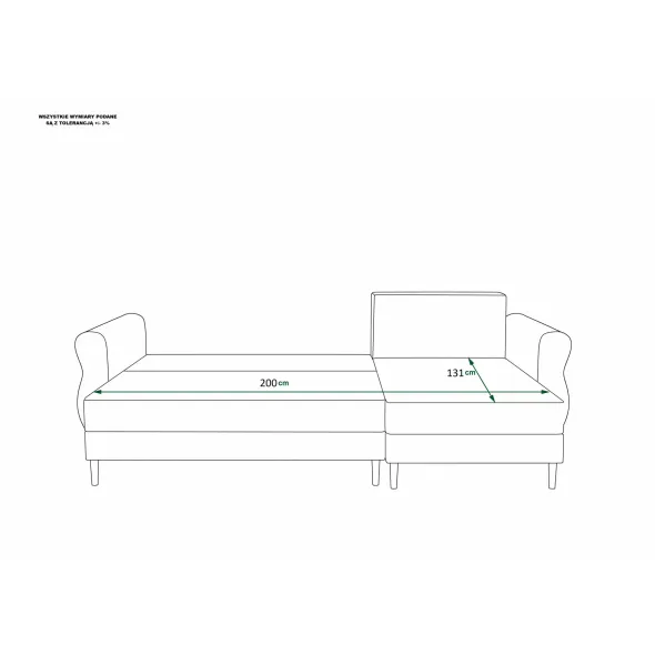 Coltar Extensibil Arlington, Universal, Compartiment Depozitare, 230x140x90 h cm, Stofa, Beige picture - 3
