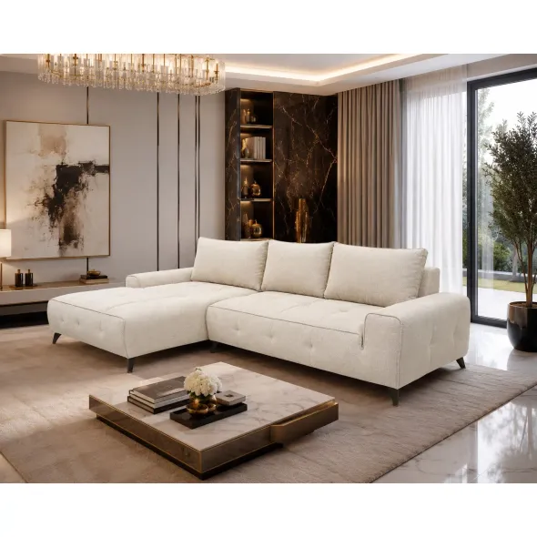 Coltar Extensibil Athena, 290x175x85 cm, Stofa Aragon 03 Beige picture - 1