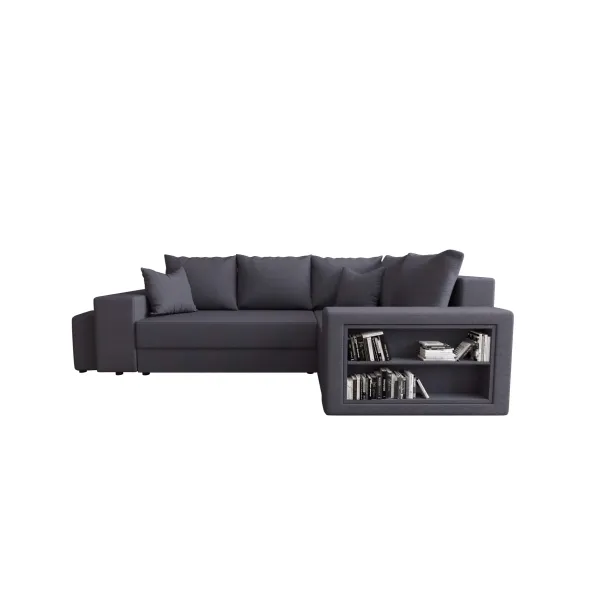 Coltar Extensibil Dallas Cu Tabureti,  265x182x68 h cm, Stofa Gri, Colt Dreapta picture - 2