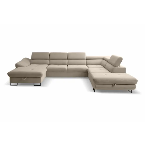 Coltar extensibil Fabio U, 350x235x175 cm, Stofa, Beige picture - 1