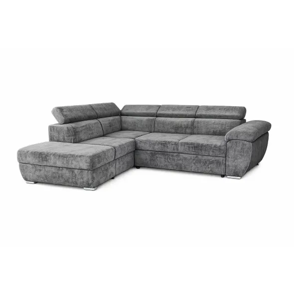 Coltar Extensibil Fiona + taburet, 264x220x76-91 h cm, Stofa Cremona 95 Gri picture - 2