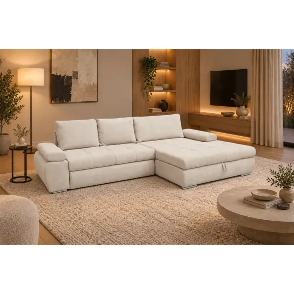 Coltar Extensibil Inferno 294x174x88 h cm, Stofa Aragon 03 Crem picture - 1