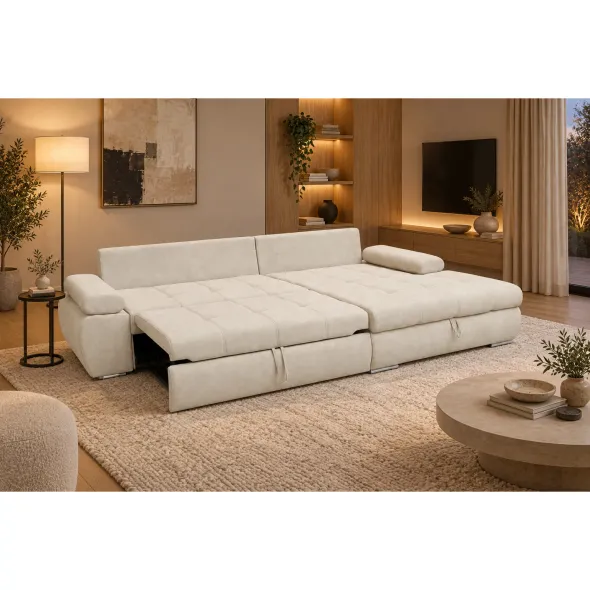 Coltar Extensibil Inferno 294x174x88 h cm, Stofa Aragon 03 Crem picture - 2