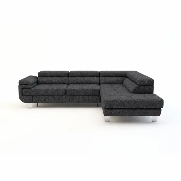 Coltar Extensibil Lotos,  275x230x73-87 h cm, Stanga, Stofa Gri Inchis, Inari 96 picture - 1