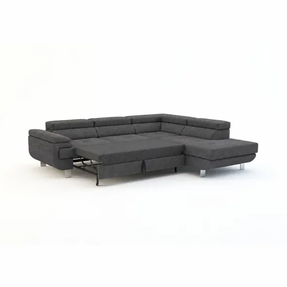 Coltar Extensibil Lotos,  275x230x73-87 h cm, Stanga, Stofa Gri Inchis, picture - 2