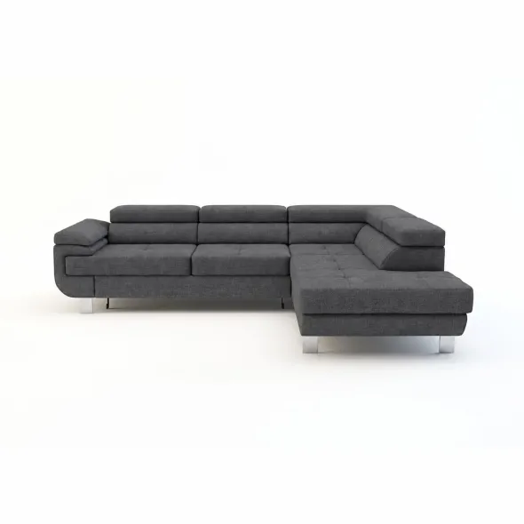 Coltar Extensibil Lotos,  275x230x73-87 h cm, Stanga, Stofa Gri Inchis, picture - 1