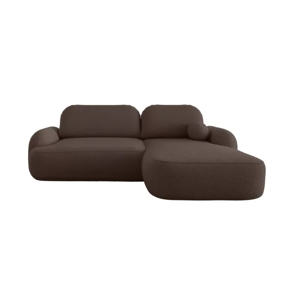 Coltar Extensibil Molly L, 276x176x84 h cm, Stofa Tip Boucle,  Coffe picture - 1