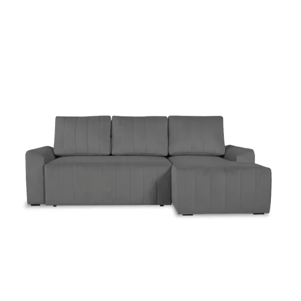 Coltar Extensibil Nova, Compartiment Depozitare,  240x145x75 cm, Stofa Tip Catifea,Gri picture - 2