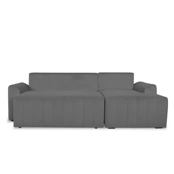 Coltar Extensibil Nova, Compartiment Depozitare,  240x145x75 cm, Stofa Tip Catifea,Gri picture - 5