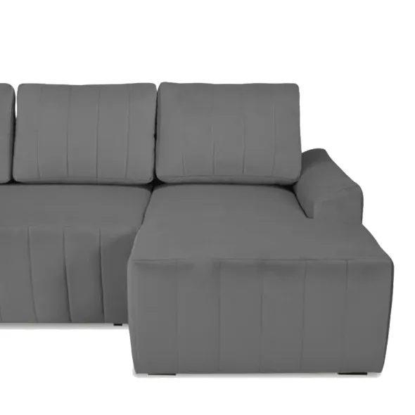 Coltar Extensibil Nova, Compartiment Depozitare,  240x145x75 cm, Stofa Tip Catifea,Gri picture - 7