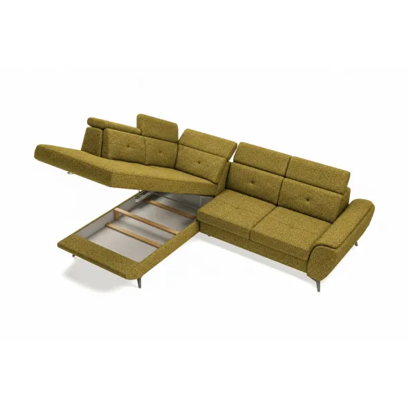 Coltar Extensibil Sergio, 274x231x82-99 cm, Dreapta, Stofa Artico Mostaza picture - 2
