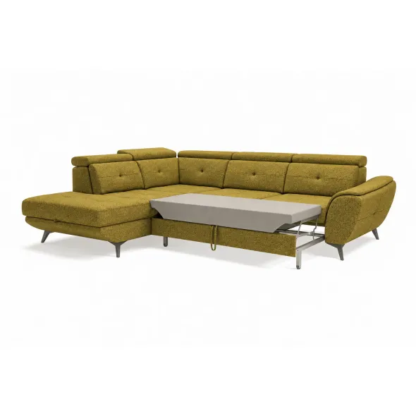 Coltar Extensibil Sergio, 274x231x82-99 cm, Dreapta, Stofa Artico Mostaza picture - 4