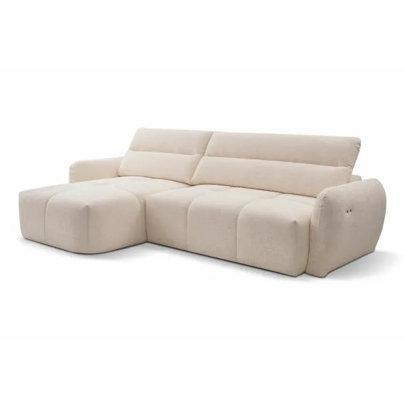 Coltar Nuti Cu Sezut Glisant Actionare Electrica, 294x170x79-95 h cm, Stofa, Beige picture - 3